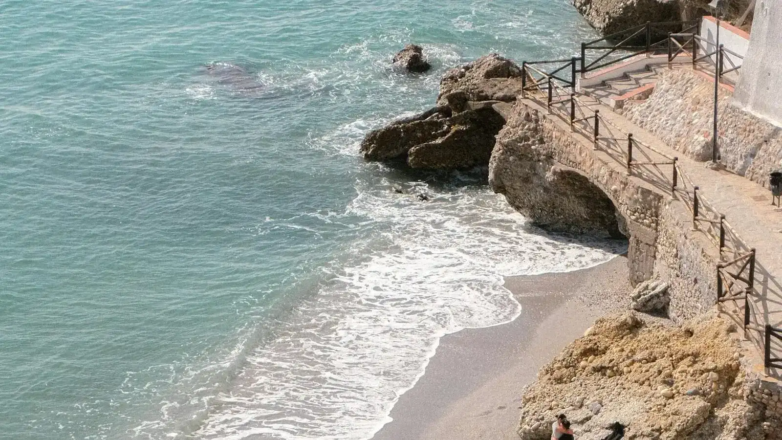 Coves and seafront walkway in Nerja, Costa del Sol